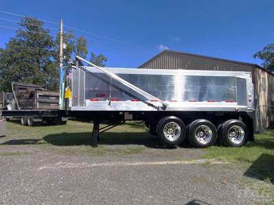 2026 Travis 30ft End Dump Trailer - Full Frame, Aluminum Box, Tri-Axle, Electric Tarp, Top Hinge Lift Gate, Lift Axle