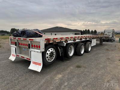 2018 MAC Trailer 53ft Flatbed Trailer - All Aluminum, Aluminum Floor, Quad Axle, Toolbox, Dunnage Rack, Chain Pop-Ups