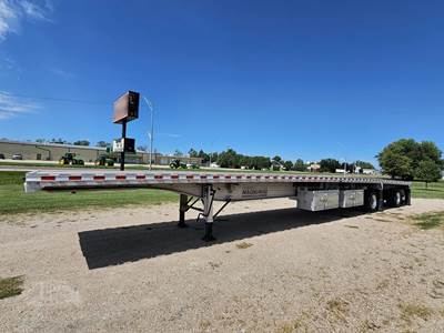 2019 Ravens 53ft Flatbed Trailer - All Aluminum, Aluminum Floor, Rear Sliding Axle, Toolboxes, Dunnage Rack, Super Single Tires