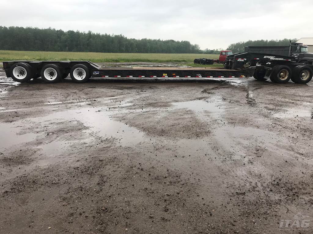 1999 Eager Beaver 50 Ton Lowboy Trailer Wood Floor Tri Axle