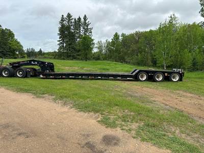 2019 Felling 55 Ton Lowboy Trailer - 26ft Well, Hydraulic Detach, Non-Ground Bearing, Tri-Axle, Outriggers