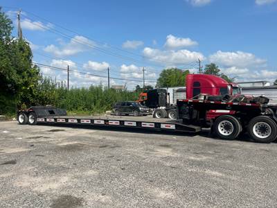 2022 Roadrunner 53ft Lowboy Trailer - 35 Ton, 34ft Well, Hydraulic Detach, Non-Ground Bearing, Pony Motor, Tandem Axle, Aluminum Slide Outs