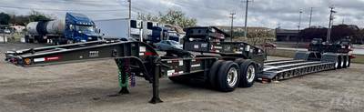 2026 TTSA Trailers 65 Ton Lowboy Trailer - 28ft Well, 9ft Wide, Quad Axle, Hydraulic Detach, Pony Motor, Flip Axle, Flip Neck, Jeep Dolly, Outriggers