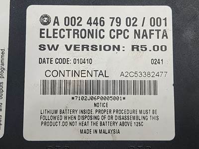 Freightliner Cascadia Body Control Module Part # A 002 446 79 02/001