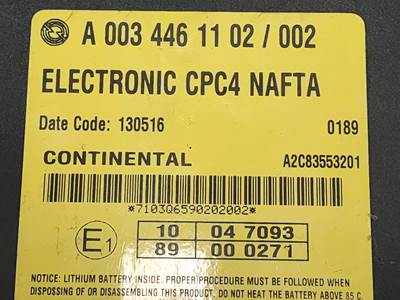 Freightliner Cascadia Body Control Module Part # A 003 446 11 02/002