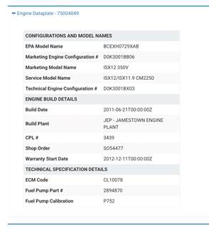 2011 Cummins ISX12 Engine Control Module (ECM) For 2010-2012 Part # 4993120, CM2250