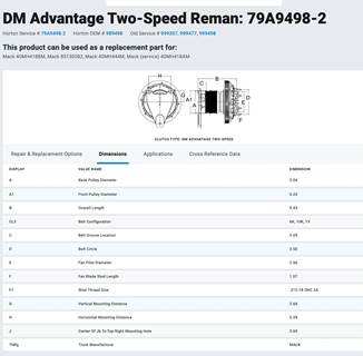 Mack ASET Horton Fan Clutch 79A9498-2
