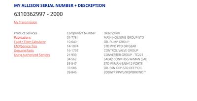 Allison 2000 Transmission , AUTOMATIC, TID 001, TID#1, 2000 SERIES, EFCN E004511, 04A27 (NO CORE CHARGE)