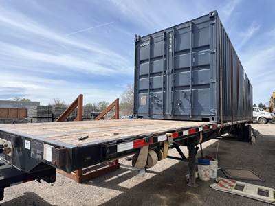 2015 Transcraft 53' TA Flatbed Trailer w/Container