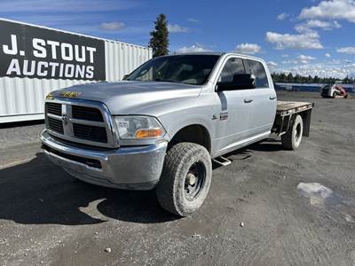 2010 Dodge Ram 3500 HD Crew Cab 4X4 Flatbed Truck