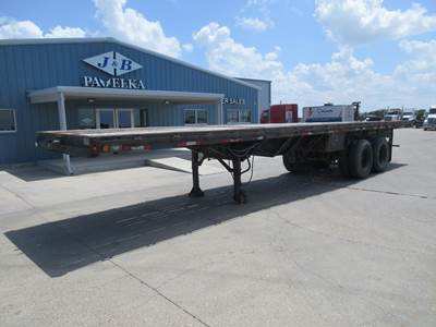 Hobbs 38x96 Steel Flatbed Trailer - Spring, Sliding Axle