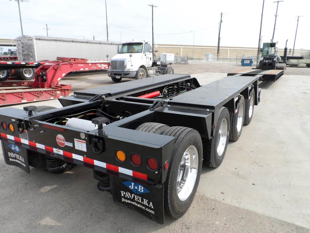 2020 GLOBE 55 TON EXTENDABLE W/ HYDRAULIC FLIP AXLE Lowboy Trailer For Sale Robstown, TX