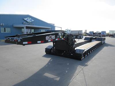 Globe 55 TON WITH HYDRAULIC FLIP AXLE Lowboy Trailer