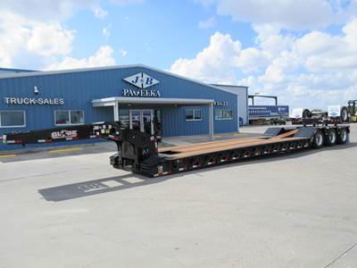 Globe 53x108 Quad Axle Steel Lowboy Trailer - Air Ride