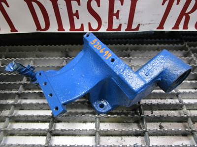 (USED) International DT466E Diesel Engine Thermostat Housing / AC Compressor Mount Part# 1841983C1