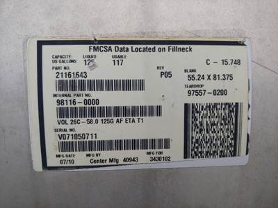 (GOOD USED) Volvo VNL 125-Gallon Fuel Tank P#21161643