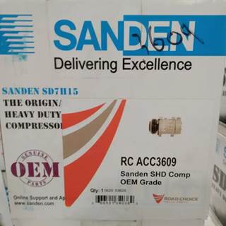 Road Choice ACC3609 A/C Compressor Sanden 4376 4079 Peterbilt 389 F69-6003-122 