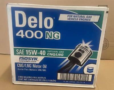 Chevron Delo 400 NG 15w40 Cng/Lng Motor Oil 3/1G Case Natural Gas Oil, Core