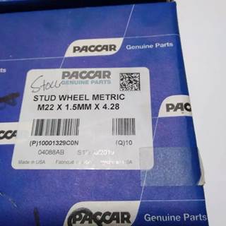 Genuine Paccar Wheel Stud Metric M22 x 1.5MM x 4.2 in, Box of 5, Part # 10001329