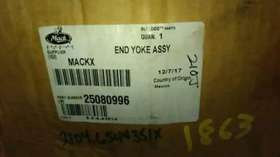 Mack End Yoke 25080996 1810 Series 6.5-4-4351x, Core Charge: 0.00