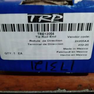 TRP Lh Tie Rod End p/n TRE12004, Core Charge: 0.00