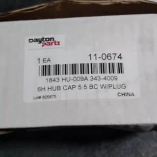 Dayton Parts 11-0674 6 H Hub Cap 5.5 Bc W/Plug, Core Charge: 0.00