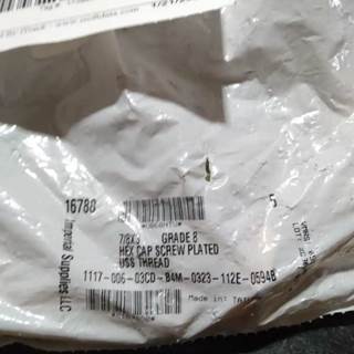 Grade 8 Uss Hex Bolt 7/8X3 Pack Of 5, Core Charge: 0.00