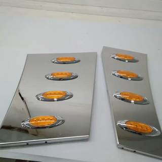 Phoenix A975106 Deluxe 3" Cab Cowl LED Light Panel Set for Peterbilt 389 2011-2017 Amber