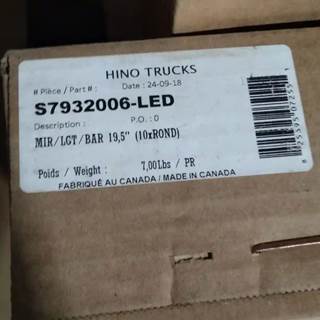 Hino 19.5" Mirror Light Bar Universal, Part # S7932006-LED