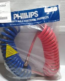 Phillips Industries 11-740 Coiled Air Brake Hose Assembly, 15 ft Red and Blue
