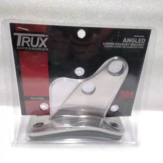 Trux Angled Lower Chrome Plated Exhaust Bracket 304 Stainless, Part # TCLA-PEBA