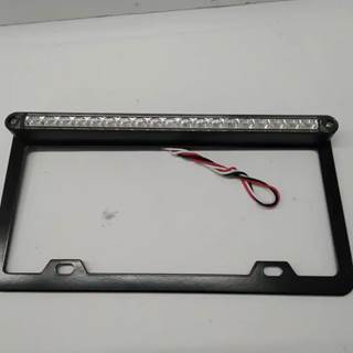 United Pacific 36479 Black License Plate Frame w/ 12" 19 Led Light Bar Red/Clear
