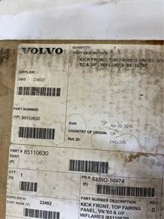 Volvo Top Fairing Panel VN 2003 And Up, P/N 85110630, Core Charge: 0.00