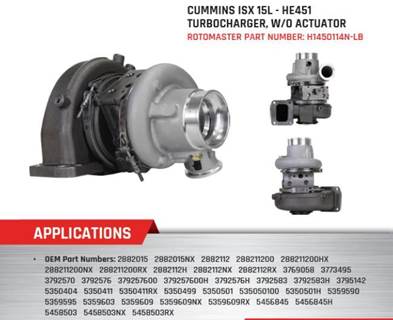 Turbocharger / Supercharger for a Holset HE451VE