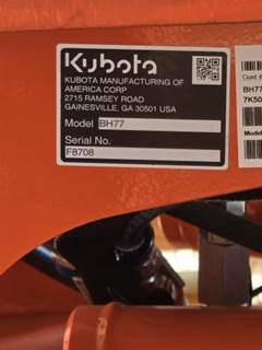 Kubota BH77 Backhoe Attachment