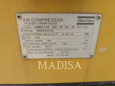 ATLAS XAMS 426E Air Compressor