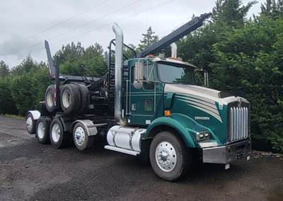 1999 Kenworth T800 Cat Logging Truck 5 axle with 2 axle log trailer