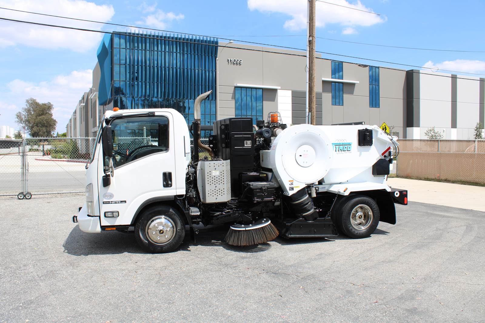 2014 Isuzu NPR HD Tymco 210 Parking Lot Street Sweeper Truck For Sale