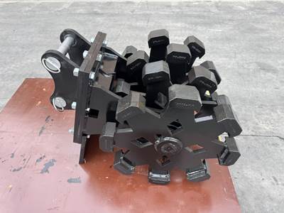 Bedrock Excavator Compaction Group for 3 - 4 ton Mini Excavator, 22in width, 2 x 40mm Pins