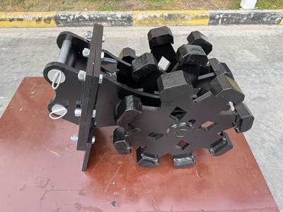 Bedrock Excavator Compaction Group for 2 ton Mini Excavator, 16in width, 2 x 35mm Pins