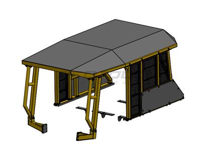 Bedrock Heavy Duty Canopy for Komatsu D155AX6 Bulldozer