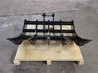 Bedrock 48in Excavator Rake fits CAT 305, 45mm Pins