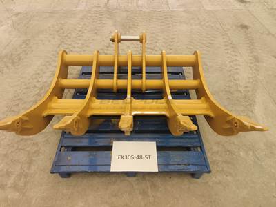 Bedrock 48in Excavator Rake fits CAT 305, 45mm Pins