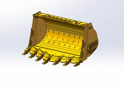 Bedrock Loader Spade Nose Rock Bucket Pin on, CAT 992, 13m3, 193in