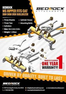 Bedrock Ripper for Caterpillar D6N, D6M, D5H, D5R, D5 1 Cylinder Ripper ...