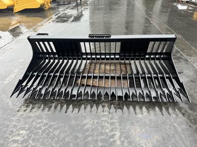 Bedrock 86in General Purpose Skeleton Bucket for Skid Steer Loader Plate Tine Style