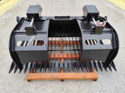 Bedrock Mini Hydraulic Excavator / Skid Steer Loader Skeleton Bucket with Grapple, 74in