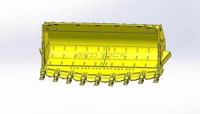 Bedrock Loader Spade Nose Rock Bucket Pin on CAT 994K 995, 21.4m3, 240in