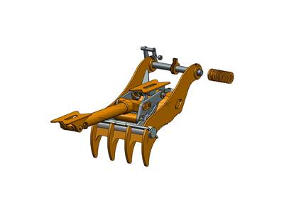 Bedrock Thumb fits 70mm Pin Excavators, PIN ON, 4 Teeth, 70mm Pin, 42 In Bucket