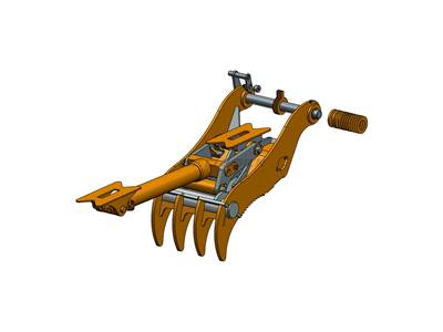 Bedrock Thumb fits 70mm Pin Excavators, PIN ON, 4 Teeth, 70mm Pin, 36 In Bucket